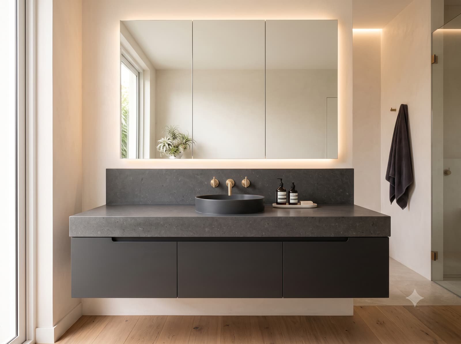 Charcoal bathroom vanity